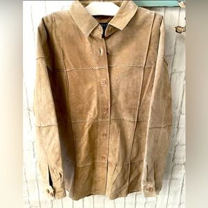 Women’s DIALOGUE Suede Raw Edge Cardigan Jacket M NEW!